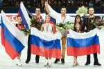 2 Ksenia STOLBOVA , Fedor KLIMOV (RUS) , 1 Tatiana VOLOSOZHAR , Maxim TRANKOV (RUS) , 3 Vera BAZAROVA , Yuri LARIONOV (RUS)
